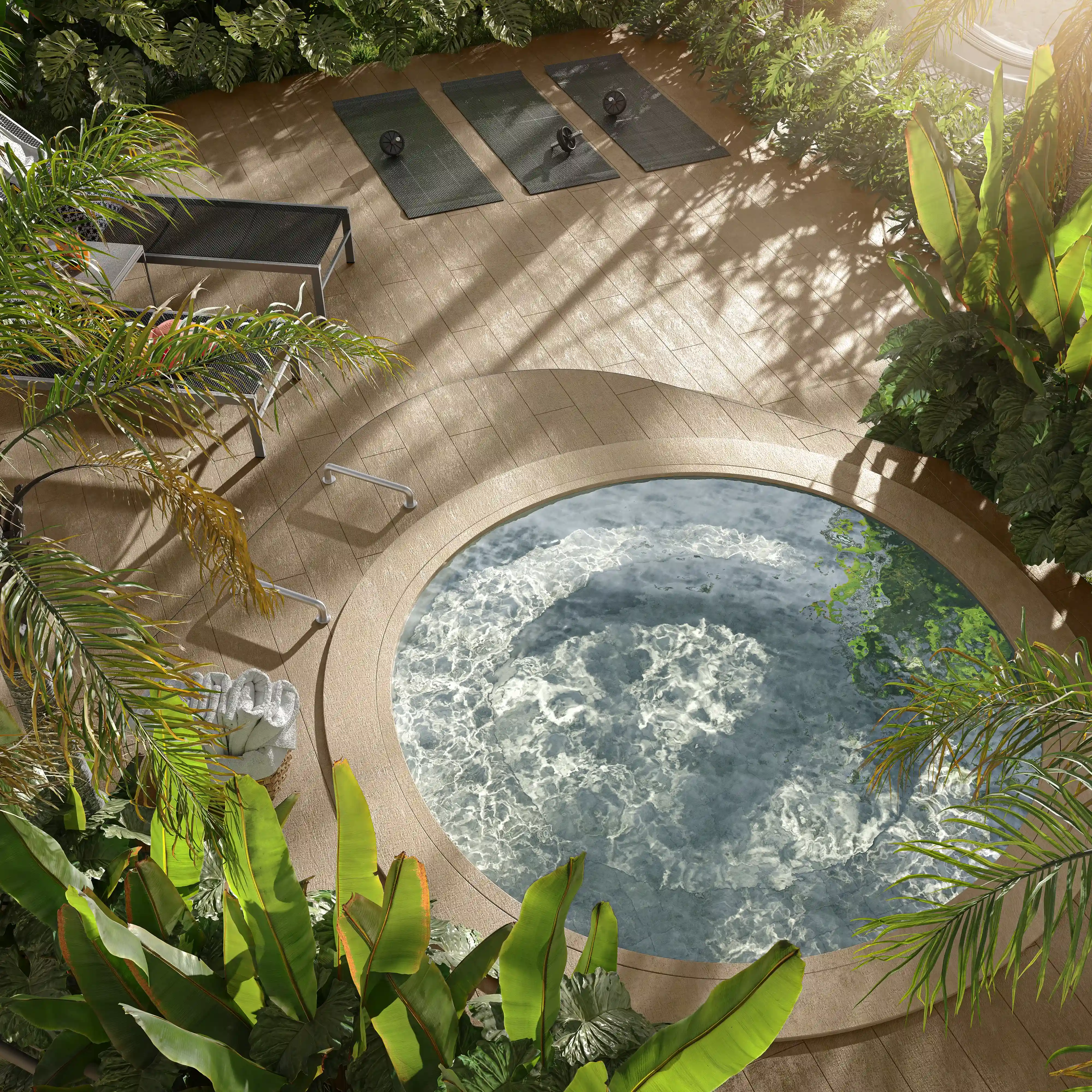 Ofurô relaxante na área de spa - Square Design Residence